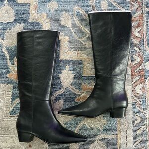 Madewell Lexie Black Leather Knee-High Boots